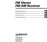 SONY STR-DE445 STR-DE545 STR-SE501 FM STEREO FM AM RECEIVER BEDIENUNGSANLEITUNG  226 PAGES DEUT ESP ITAL PORT