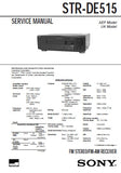 SONY STR-DE515 FM STEREO FM AM RECEIVER SERVICE MANUAL INC PCBS SCHEM DIAGS AND PARTS LIST 16 PAGES ENG