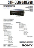 SONY STR-DE898 FM STEREO FM AM RECEIVER SERVICE MANUAL INC BLK DIAGS PCBS SCHEM DIAGS AND PARTS LIST 86 PAGES ENG
