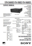 SONY TA-VA80ES TA-VA88ES STR-DA80ES INTEGRATED AV AMPLIFIER FM STEREO FM AM RECEIVER SERVICE MANUAL INC PCBS SCHEM DIAGS AND PARTS LIST 66 PAGES ENG