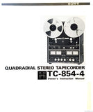 SONY TC-854-4 QUADRIAL STEREO TAPECORDER OWNER'S INSTRUCTION MANUAL 15 PAGES ENG