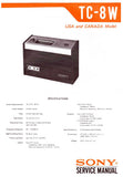 SONY TC-8W 8 TRACK STEREO TAPE CARTRIDGE DECK SERVICE MANUAL INC BLK DIAG PCBS SCHEM DIAG AND PARTS LIST 27 PAGES ENG