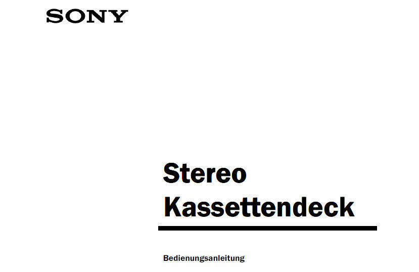 SONY TC-K61 STEREO KASSETTENDECK BEDIENUNGSANLEITUNG 14 SEITE DEUT