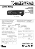 SONY TC-WA8ES TC-WR765S STEREO CASSETTE TAPE DECK SERVICE MANUAL INC BLK DIAG PCBS SCHEM DIAGS AND PARTS LIST 33 PAGES ENG
