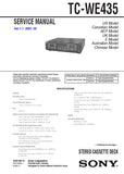 SONY TC-WE435 STEREO CASSETTE TAPE DECK SERVICE MANUAL VER 1.1 INC PCBS SCHEM DIAGS AND PARTS LIST 42 PAGES ENG