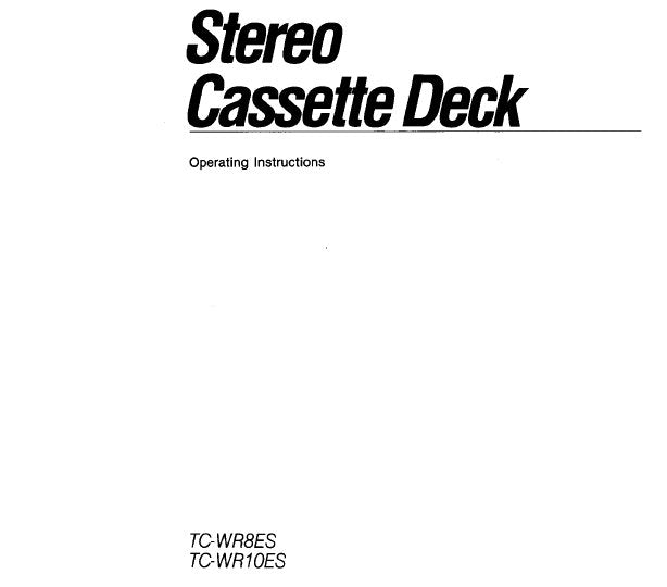 SONY TC-WR10ES TC-WR8ES STEREO CASSETTE DECK OPERATING INSTRUCTIONS 23 PAGES ENG