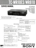 SONY TC-WR10ES TC-WR810 STEREO CASSETTE TAPE DECK SERVICE MANUAL INC PCBS SCHEM DIAG AND PARTS LIST 24 PAGES ENG