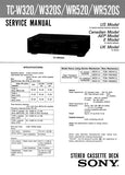 SONY TC-WR520 TC-WR520S TC-W320 TC-W320S STEREO CASSETTE TAPE DECK SERVICE MANUAL INC PCBS SCHEM DIAGS AND PARTS LIST 21 PAGES ENG
