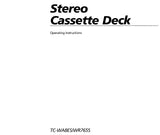 SONY TC-WR765S TC-WA8ES STEREO CASSETTE DECK OPERATING INSTRUCTIONS 24 PAGES ENG