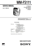 SONY WM-FS111 RADIO CASSETTE PLAYER SERVICE MANUAL INC BLK DIAG PCBS SCHEM DIAG AND PARTS LIST 22 PAGES ENG