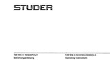 STUDER REVOX 189MKII MIXING CONSOLE OPERATING AND SERVICE INSTRUCTIONS INC BLK DIAGS SCHEM DIAGS PCB'S AND PARTS LIST 321 PAGES ENG DEUT