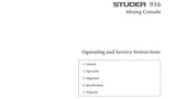STUDER REVOX 916 MIXING CONSOLE OPERATING AND SERVICE INSTRUCTIONS INC BLK DIAG SCHEMS PCBS AND PARTS LIST 122 PAGES ENG