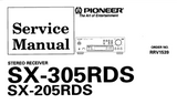 PIONEER SX-305RDS SX-205RDS STEREO RECEIVER SERVICE MANUAL INC BLK DIAG PCBS SCHEM DIAGS AND PARTS LIST 25 PAGES ENG
