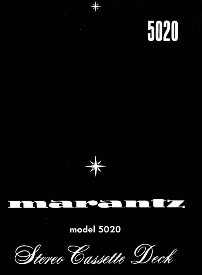 MARANTZ 5020 STEREO CASSETTE DECK SERVICE MANUAL INC BLK DIAG PCBS SCHEM DIAGS AND PARTS LIST 58 PAGES ENG