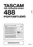 TASCAM 488 PORTASTUDIO BEDIENUNGSANLEITUNG MIT ANSLUSSE BLOCKDIAGRAMME REKORDERTEIL UND PEGELDIAGRAMME 46 PAGES DEUTSCHDEUTSCH