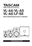 TASCAM LFS-8 VL-A8 VL-A5 VL-A4 AKTIVE NAHFELD-STUDIOMONITORE SUBWOOFER BEDIENUNGSANLEITUNG MIT BLK DIAG 16 SEITE DEUT