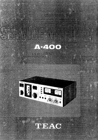 TEAC A-400 STEREO CASSETTE DECK SERVICE MANUAL INC SCHEMS DIAGS 56 PAGES ENG