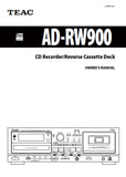 TEAC AD-RW900 CD RECORDER REVERSE CASSETTE DECK OWNER'S MANUAL 52 PAGES ENG