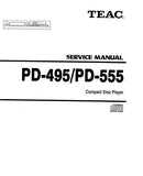 TEAC PD-495 PD-555 CD PLAYER SERVICE MANUAL INC PCBS SCHEM DIAGS AND PARTS LIST 30 PAGES ENG