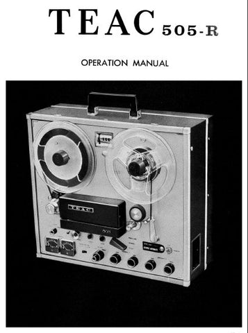 TEAC 505-R STEREO REEL TO REEL TAPE RECORDER OPERATION MANUAL INC SCHEMS AND CONN DIAG 12 PAGES ENG
