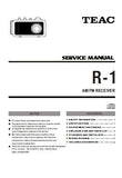 TEAC R-1 AM FM RECEIVER SERVICE MANUAL INC PCBS SCHEM DIAG AND PARTS LIST 18 PAGES ENG