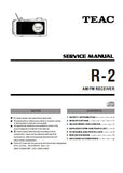 TEAC R-2 AM FM RECEIVER SERVICE MANUAL INC PCBS SCHEM DIAGS AND PARTS LIST 21 PAGES ENG