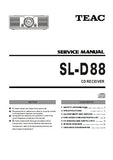 TEAC SL-D88 CD RECEIVER SERVICE MANUAL INC PCBS SCHEM DIAGS AND PARTS LIST 20 PAGES ENG
