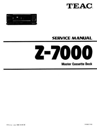 TEAC Z-7000 MASTER CASSETTE DECK SERVICE MANUAL INC PCBS SCHEM DIAGS AND PARTS LIST 62 PAGES ENG