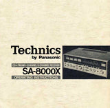 TECHNICS SA-8000X CD 4 FM AM 4 CHANNEL 2 CHANNEL RECEIVER OPERATING INSTRUCTIONS 22 PAGES ENG