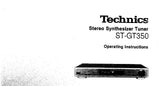 TECHNICS ST-GT350 STEREO SYNTHESIZER TUNER OPERATING INSTRUCTIONS 12 PAGES ENG