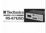 TECHNICS RS-671USD STEREO CASSETTE TAPE DECK OPERATING INSTRUCTIONS INC CONN DIAG TRSHOOT GUIDE AND SCHEM DIAG 32 PAGES ENG DEUT FRANC SVENSKA DANSK