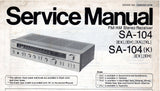TECHNICS SA-104 SA-104 (K) FM AM STEREO RECEIVER SERVICE MANUAL INC BLK DIAG SCHEM DIAG PCB'S AND PARTS LIST 22 PAGES ENG