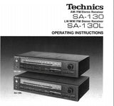 TECHNICS SA-130 AM FM STEREO RECEIVER SA-130L LW MW FM STEREO RECEIVER OPERATING INSTRUCTIONS INC CONN DIAGS AND TRSHOOT GUIDE 35 PAGES ENG FRANC