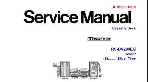 TECHNICS SA-EH590 STEREO TUNER AMPLIFIER STEREO CASSETTE TAPE DECK SOUND PROCESSOR DVD VIDEO CD CD CHANGER SERVICE MANUAL INC BLK DIAGS SCHEM DIAGS PCB'S AND PARTS LIST 268 PAGES ENG