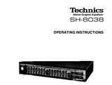TECHNICS SH-8038 STEREO GRAPHIC EQUALIZER OPERATING INSTRUCTIONS INC CONN DIAGS AND TRSHOOT GUIDE 8 PAGES ENG