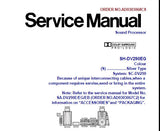 TECHNICS SH-DV290EG SOUND PROCESSOR SERVICE MANUAL INC SCHEM DIAGS PCB'S WIRING CONN DIAG BLK DIAG AND PARTS LIST 42 PAGES ENG
