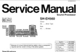 TECHNICS SH-EH560 SOUND PROCESSOR SERVICE MANUAL INC SCHEM DIAG PCB'S WIRING CONN DIAG BLK DIAG AND PARTS LIST 27 PAGES ENG