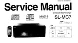 TECHNICS SL-MC7 CD CHANGER SERVICE MANUAL INC WIRING CONN DIAG BLK DIAG TRSHOOT GUIDE SCHEM DIAG PCB'S AND PARTS LIST 56 PAGES ENG