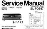 TECHNICS SL-PD667 CD CHANGER SERVICE MANUAL INC CONN DIAG TRSHOOT GUIDE BLK DIAG SCHEM DIAG PCB'S WIRING CONN DIAG AND PARTS LIST 41 PAGES ENG