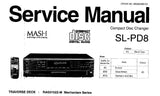 TECHNICS SL-PD8 CD CHANGER SERVICE MANUAL INC CONN DIAGS TRSHOOT GUIDE SCHEM DIAG PCB'S BLK DIAG WIRING CONN DIAG AND PARTS LIST 40 PAGES ENG