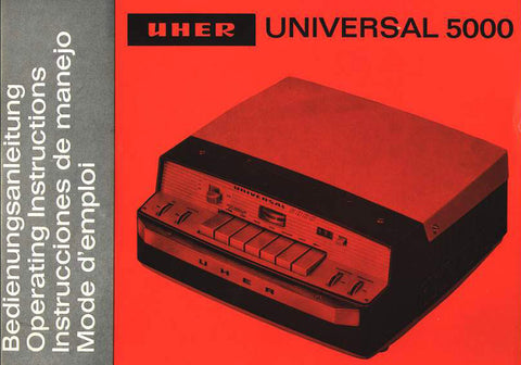 UHER 5000 UNIVERSAL TONBANDGERAT BEDIENUNGSANLEITUNG 26 SEITE DEUT
