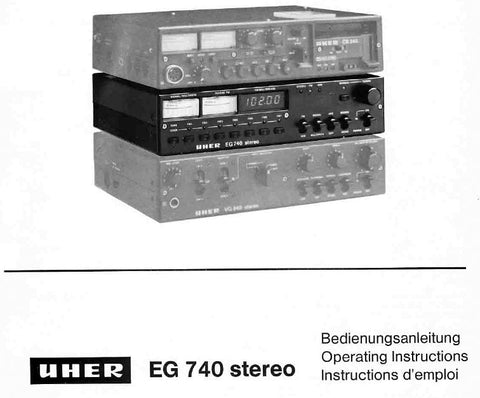 UHER EG740 STEREO TUNER BEDIENUNGSANLEITUNG 9 SEITE DEUT