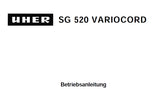 UHER SG520 VARIOCORD TONBAND BETRIEBSANLEITUNG 20 SEITE DEUT