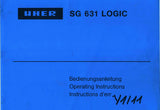 UHER SG631 LOGIC TONBAND BEDIENUNGSANLEITUNG 31 SEITE DEUT