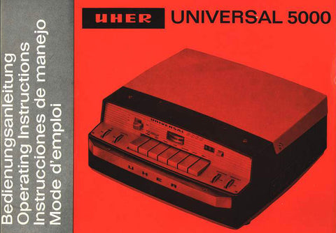 UHER UNIVERSAL 5000 TONBAND BEDIENUNGSANLEITUNG 26 SEITE DEUT