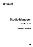 YAMAHA 02R96 DIGITAL MIXING CONSOLE STUDIO MANAGER OWNER'S MANUAL 34 PAGES ENG