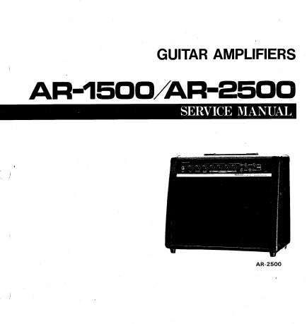 YAMAHA AR-1500 AR-2500 GUITAR AMPLIFIER SERVICE MANUAL INC BLK DIAG PCB'S SCHEM DIAGS AND PARTS LIST 16 PAGES ENG