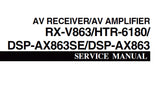 YAMAHA DSP-AX863 DSP-AX863SE AV AMPLIFIER RX-V863 HTR-6180 AV RECEIVER SERVICE MANUAL INC BLK DIAGS PCBS SCHEM DIAGS AND PARTS LIST 155 PAGES ENG JAP