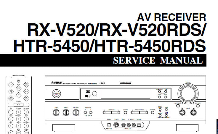 YAMAHA HTR-5450 HTR-5450RDS RX-V520 RX-V520RDS AV RECEIVER SERVICE MANUAL INC BLK DIAG PCBS SCHEM DIAGS AND PARTS LIST 66 PAGES ENG