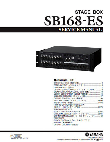 YAMAHA SB168-ES STAGE BOX SERVICE MANUAL INC BLK DIAGS PCBS SCHEM DIAGS AND PARTS LIST 154 PAGES ENG JAP